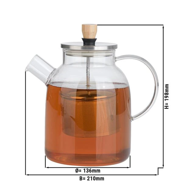 BEEM Teekanne Aus Glas - Mit Siebeinsatz - 1 Liter 1 BEEM Teekanne Aus Glas - Mit Siebeinsatz - 1 Liter