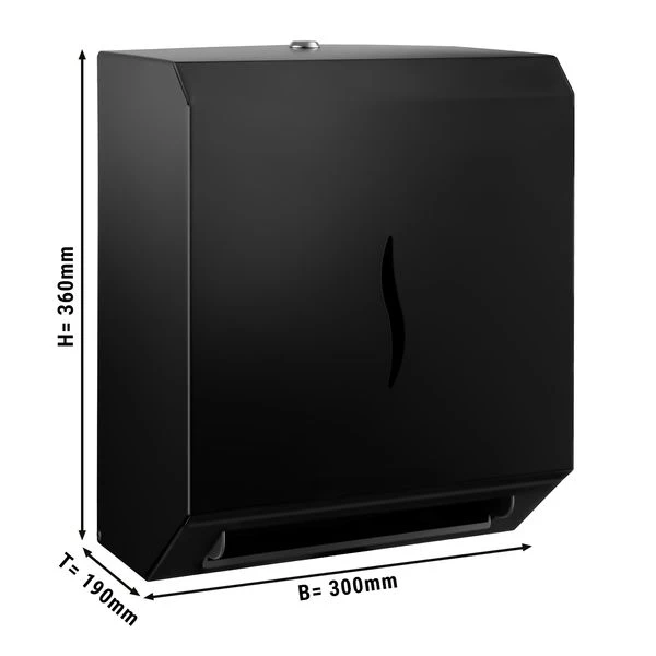 Papierhandtuchspender Mit Sensor - Für Tuchrollen - Edelstahl - Schwarz 1 Papierhandtuchspender Mit Sensor - Für Tuchrollen - Edelstahl - Schwarz