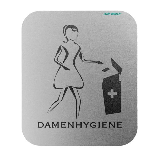 AIR-WOLF | Türschild "Damenhygiene" - Selbstklebend - Edelstahl 1 AIR-WOLF | Türschild "Damenhygiene" - Selbstklebend - Edelstahl