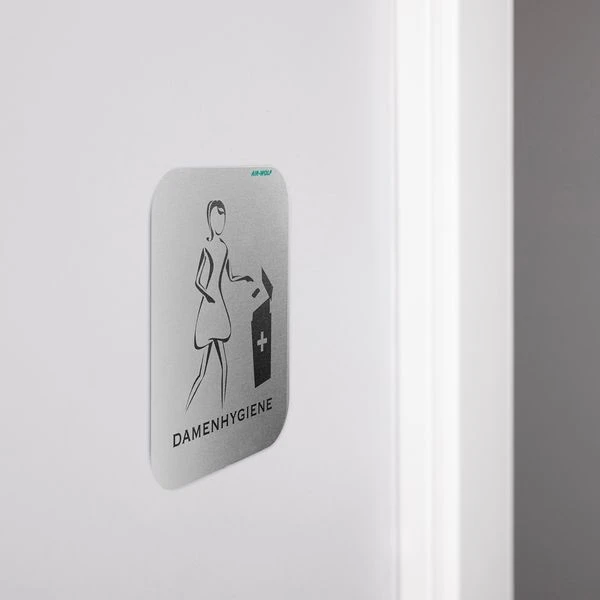 AIR-WOLF | Türschild "Damenhygiene" - Selbstklebend - Edelstahl 2 AIR-WOLF | Türschild "Damenhygiene" - Selbstklebend - Edelstahl – Bild 2