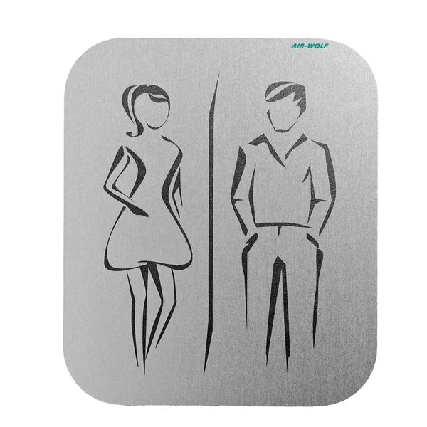 AIR-WOLF | Türschild "Toilette" - Selbstklebend - Edelstahl 1 AIR-WOLF | Türschild "Toilette" - Selbstklebend - Edelstahl