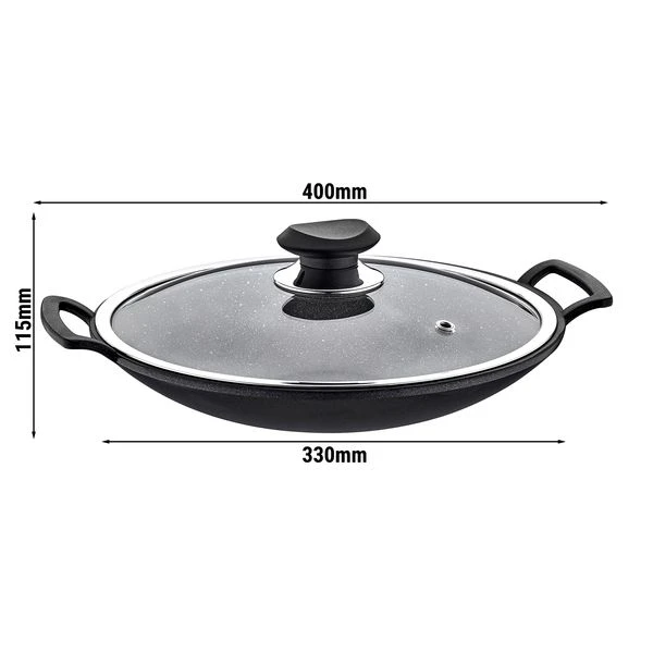 Wok Ø 300 Mm Antihaft Mit Glasdeckel 1 Wok Ø 300 Mm Antihaft Mit Glasdeckel