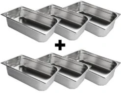 Edelstahl GN Behälter 1/1 - Tiefe: 100 Mm 6 Edelstahl GN Behälter 1/1 - Tiefe: 100 Mm -Koch Set Haus gby11100 set6 4cf1 1