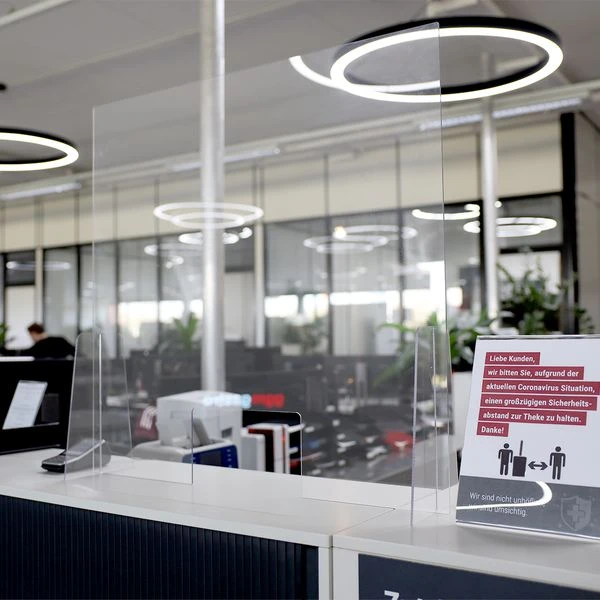 Hygiene-/ Spuckschutz / Virenschutz - 80 X 80 Cm - Mit Durchreiche 3 Hygiene-/ Spuckschutz / Virenschutz - 80 X 80 Cm - Mit Durchreiche – Bild 3