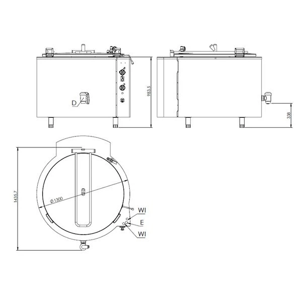 Gas Kochkessel - 500 Liter - 56 KW - Indirekte Beheizung 4 Gas Kochkessel - 500 Liter - 56 KW - Indirekte Beheizung – Bild 4