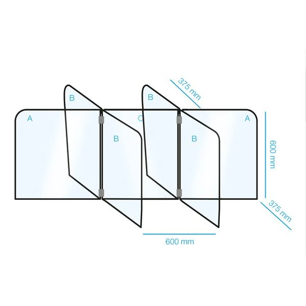Tisch- Kunststofftrenner / Hygieneschutz - Set Für 6 Arbeitsplätze 1 Tisch- Kunststofftrenner / Hygieneschutz - Set Für 6 Arbeitsplätze