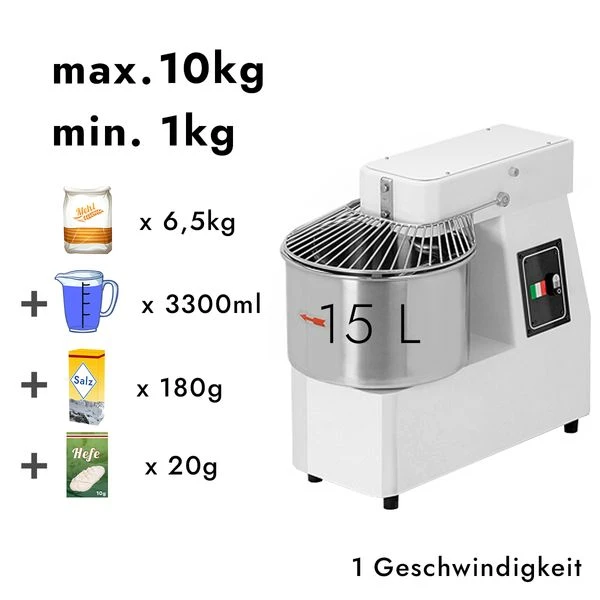 Teigknetmaschine - 15 Liter / 10 Kg - Mit Festem Kessel 2 Teigknetmaschine - 15 Liter / 10 Kg - Mit Festem Kessel – Bild 2