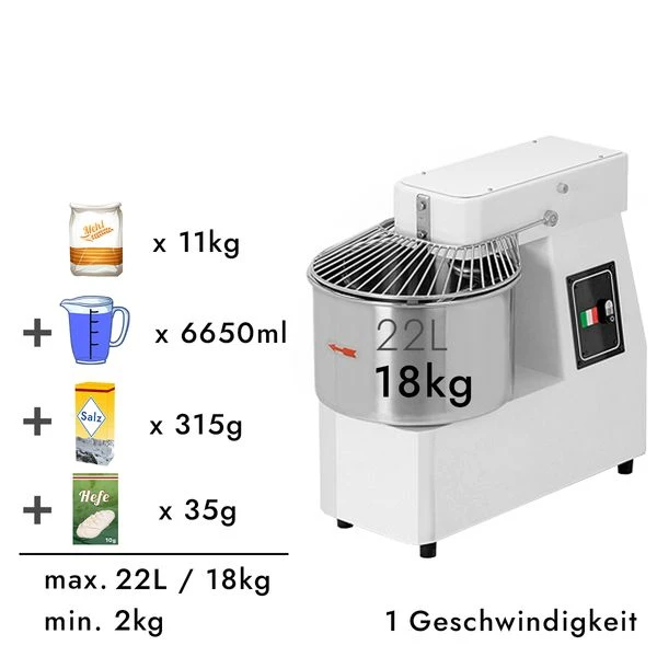 Teigknetmaschine - 22 Liter / 18 Kg - Mit Festem Kessel 2 Teigknetmaschine - 22 Liter / 18 Kg - Mit Festem Kessel – Bild 2