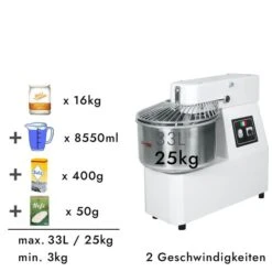 Teigknetmaschine - 33 Liter / 25 Kg - 2 Geschwindigkeiten - Mit Festem Kessel 11 Teigknetmaschine - 33 Liter / 25 Kg - 2 Geschwindigkeiten - Mit Festem Kessel -Koch Set Haus tmp33 fk rezept 3 29f0