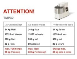 Teigknetmaschine - 42 Liter / 38 Kg - Mit Festem Kessel 13 Teigknetmaschine - 42 Liter / 38 Kg - Mit Festem Kessel -Koch Set Haus tmp42 1762