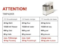 Teigknetmaschine - 42 Liter / 38 Kg - 1 Geschwindigkeit - Kessel Abnehmbar Und Rührwerk Aufklappbar 13 Teigknetmaschine - 42 Liter / 38 Kg - 1 Geschwindigkeit - Kessel Abnehmbar Und Rührwerk Aufklappbar -Koch Set Haus tmp42kr ec1f