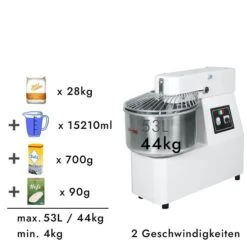 Teigknetmaschine - 53 Liter / 44 Kg - 2 Geschwindigkeiten - Mit Festem Kessel 11 Teigknetmaschine - 53 Liter / 44 Kg - 2 Geschwindigkeiten - Mit Festem Kessel -Koch Set Haus tmp53 fk rezept 3 4629