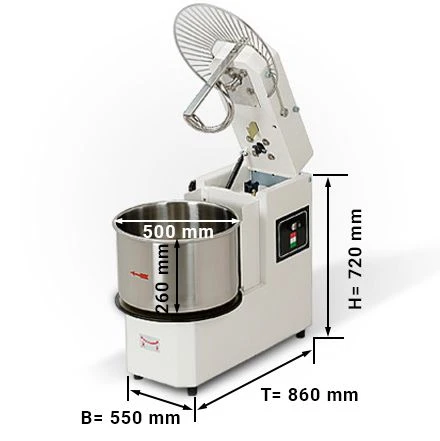 Teigknetmaschine - 53 Liter / 44 Kg - 1 Geschwindigkeit - Kessel Abnehmbar Und Rührwerk Aufklappbar 1 Teigknetmaschine - 53 Liter / 44 Kg - 1 Geschwindigkeit - Kessel Abnehmbar Und Rührwerk Aufklappbar